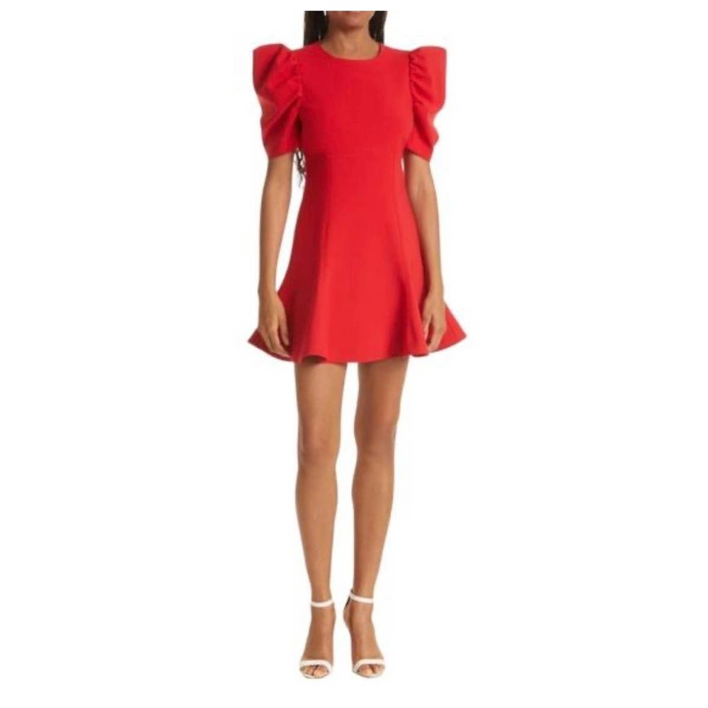 NWT Likely Alia Puff Sleeve A-Line Mini Dress Red Size 12
